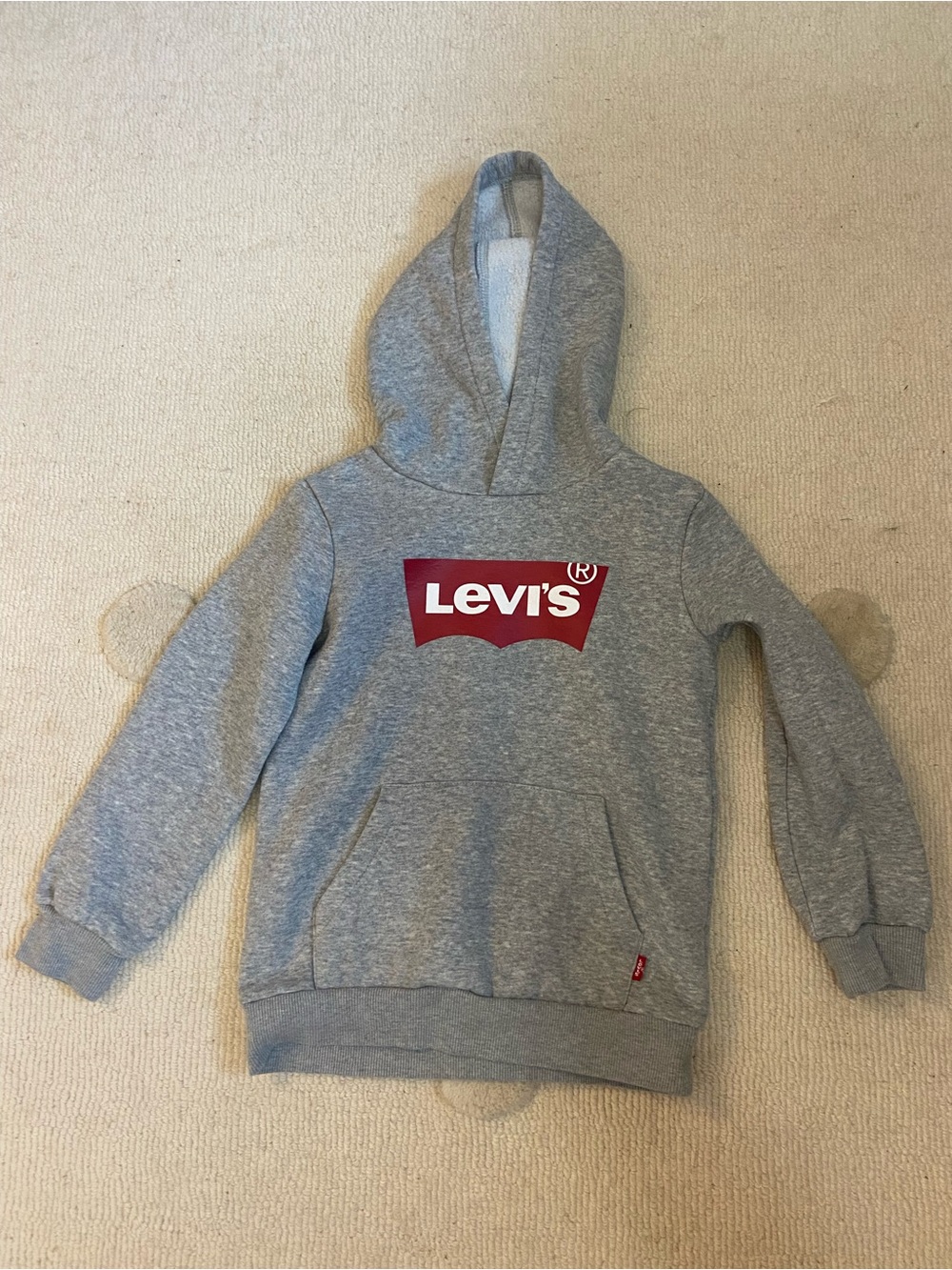 Levi's Kids Heather Gray Hoodie with Red Logo